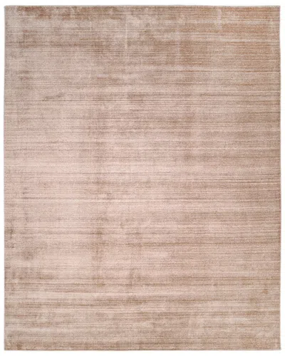Solo Rugs Harbor Contemporary Solid Hand-loomed Wool-blend Area Rug In Beige