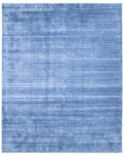 Solo Rugs Harbor Contemporary Solid Hand-loomed Wool-blend Area Rug In Blue