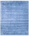 Solo Rugs Harbor Contemporary Solid Hand-loomed Wool-blend Area Rug In Blue