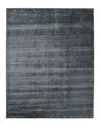 Solo Rugs Harbor Contemporary Solid Hand-loomed Wool-blend Area Rug In Gray
