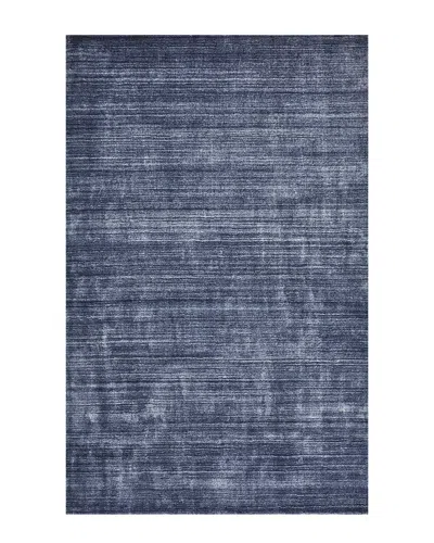 Solo Rugs Harbor Loom Knotted Wool-blend Contemporary Rug In Denim