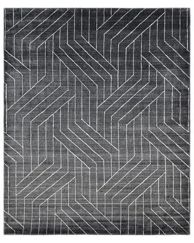Solo Rugs Kali Contemporary Geometric Hand-loomed Wool-blend Area Rug In Gray