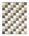 Solo Rugs Livingston Contemporary Checkered Hand-knotted Wool-blend Area Rug In Brown