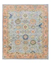 Solo Rugs Liza Contemporary Floral Hand-knotted Wool-blend Area Rug In Gray