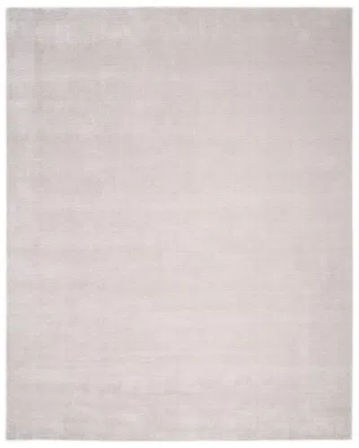 Solo Rugs Lodhi Contemporary Solid Hand-loomed Wool-blend Area Rug In Gray