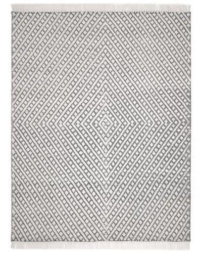 Solo Rugs London Contemporary Geometric Hand-woven Wool-blend Area Rug In Ivory