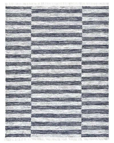Solo Rugs Louella Contemporary Striped Wool & Cotton Area Rug In Gray