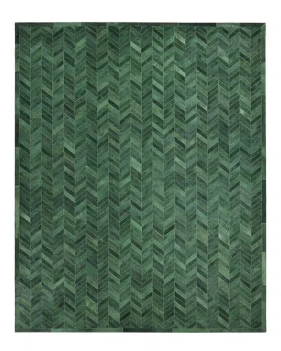 Solo Rugs Meir Handmade Cowhide Area Rug In Green