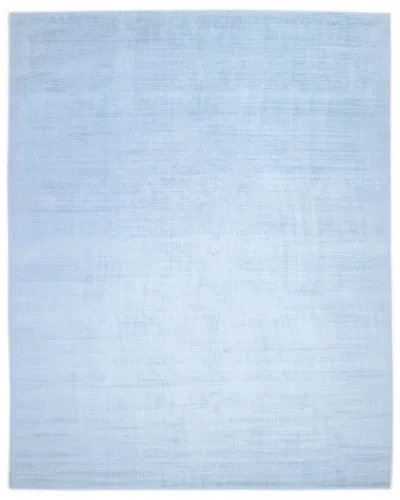 Solo Rugs Milo Contemporary Solid Hand-loomed Area Rug In Blue