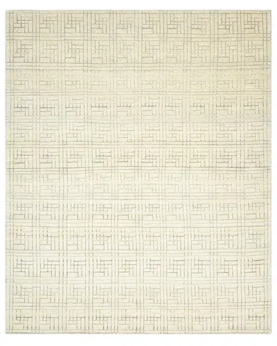 Solo Rugs Modern Hand-knotted Wool Rug In Beige