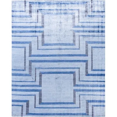 Solo Rugs Modern One-of-a-kind Hand-knotted Area Rug - Beige, 8' 2" X 10' 0" In Beige,gray,blue