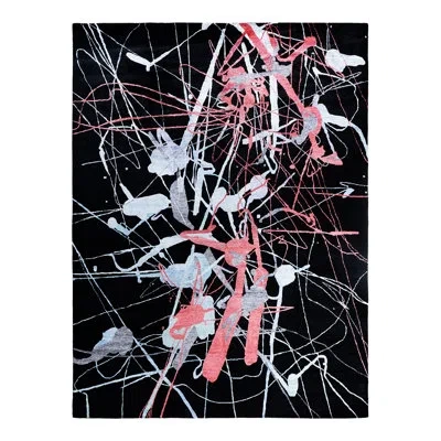 Solo Rugs Modern One-of-a-kind Hand-knotted Area Rug - Black, 9' 1" X 11' 10" In Black,red,gray,blue