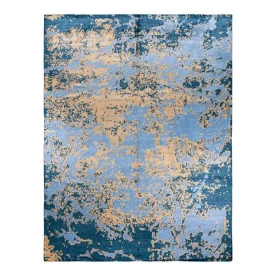 Solo Rugs Modern One-of-a-kind Hand-knotted Area Rug - Blue, 8' 10" X 11' 9"