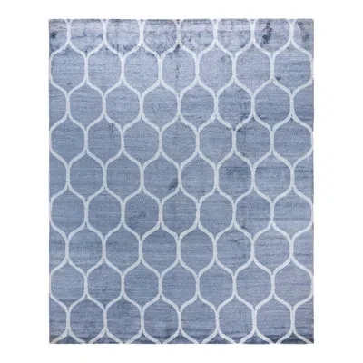 Solo Rugs Modern One-of-a-kind Hand-knotted Area Rug - Blue, 8' 2" X 10' 1"