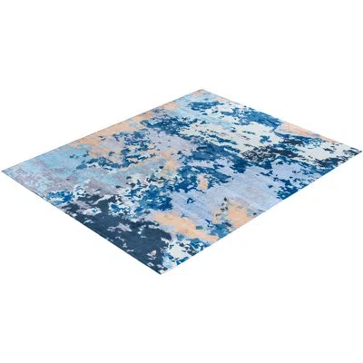 Solo Rugs Modern One-of-a-kind Hand-knotted Area Rug - Blue, 8' 2" X 10' 1"