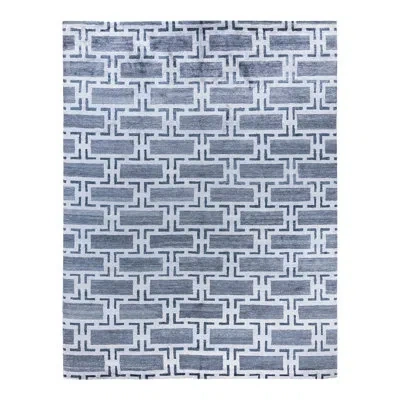 Solo Rugs Modern One-of-a-kind Hand-knotted Area Rug - Blue, 9' 0" X 11' 10"