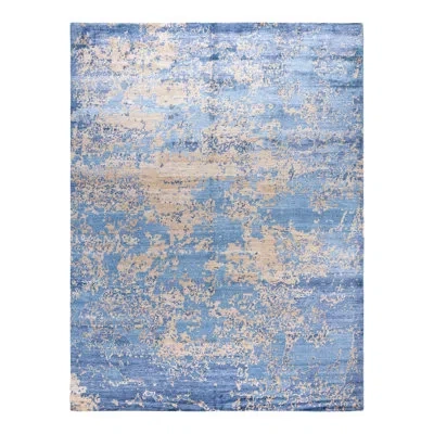 Solo Rugs Modern One-of-a-kind Hand-knotted Area Rug - Blue, 9' 0" X 12' 0"