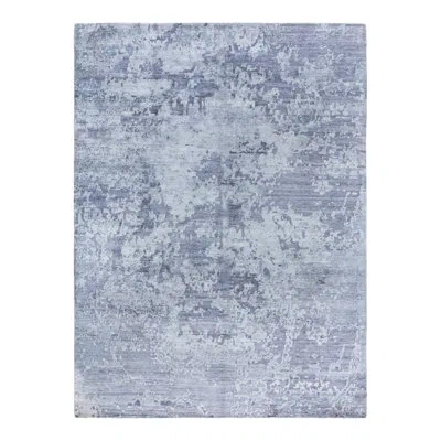 Solo Rugs Modern One-of-a-kind Hand-knotted Area Rug - Blue, 9' 0" X 12' 2"