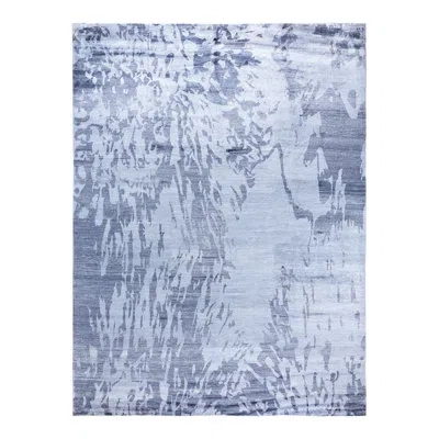 Solo Rugs Modern One-of-a-kind Hand-knotted Area Rug - Blue, 9' 1" X 12' 1"