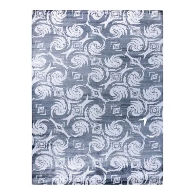 Solo Rugs Modern One-of-a-kind Hand-knotted Area Rug - Blue, 9' 1" X 12' 3"