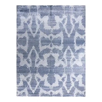 Solo Rugs Modern One-of-a-kind Hand-knotted Area Rug - Blue, 9' 2" X 11' 10"