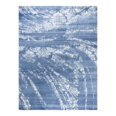 Solo Rugs Modern One-of-a-kind Hand-knotted Area Rug - Blue, 9' 2" X 12' 0"