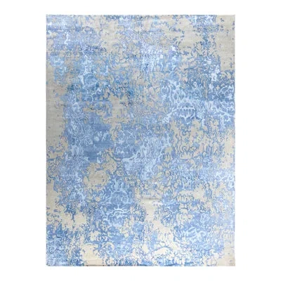 Solo Rugs Modern One-of-a-kind Hand-knotted Area Rug - Blue, 9' 2" X 12' 1"