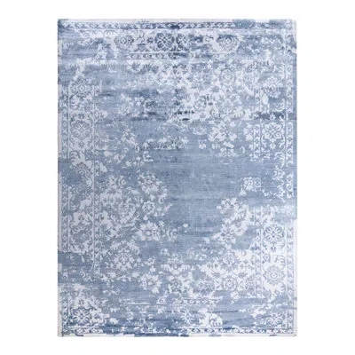 Solo Rugs Modern One-of-a-kind Hand-knotted Area Rug - Blue, 9' 2" X 12' 1"