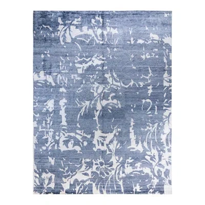 Solo Rugs Modern One-of-a-kind Hand-knotted Area Rug - Blue, 9' 3" X 12' 0"