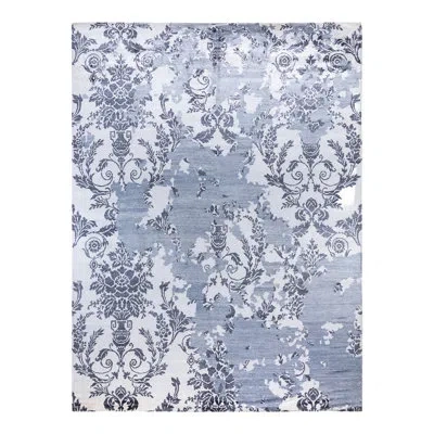 Solo Rugs Modern One-of-a-kind Hand-knotted Area Rug - Blue, 9' 3" X 12' 4"