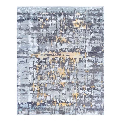 Solo Rugs Modern One-of-a-kind Hand-knotted Area Rug - Gray, 8' 3" X 10' 0" In Gray,blue,gold
