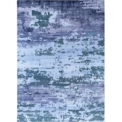 Solo Rugs Modern One-of-a-kind Hand-knotted Area Rug - Gray, 9' 0" X 12' 4" In Gray,blue,navy