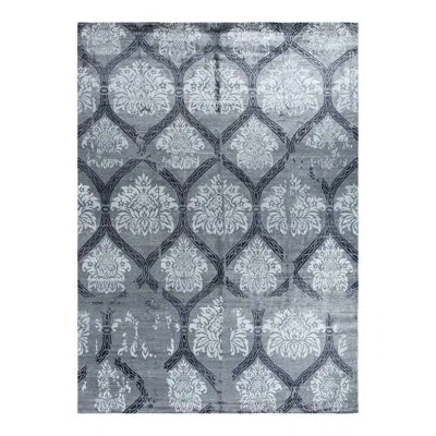 Solo Rugs Modern One-of-a-kind Hand-knotted Area Rug - Gray, 9' 2" X 12' 5" In Smoke Gray,black