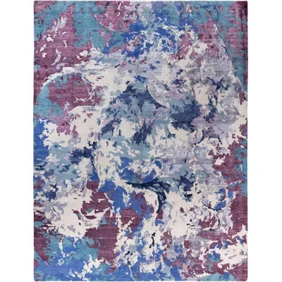 Solo Rugs Modern One-of-a-kind Hand-knotted Area Rug - Gray, 9' 3" X 12' 1" In Gray,blue,purple