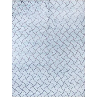 Solo Rugs Modern One-of-a-kind Hand-knotted Area Rug - Green, 9' 0" X 11' 10" In Green,gray,ivory
