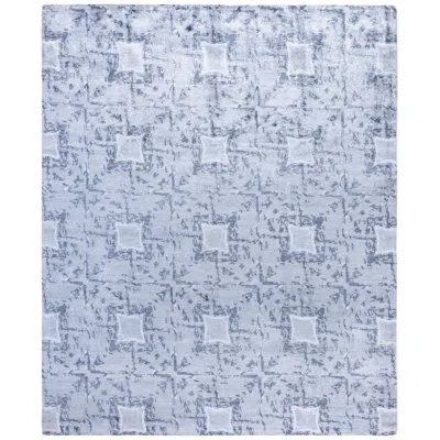 Solo Rugs Modern One-of-a-kind Hand-knotted Area Rug - Ivory, 8' 1" X 9' 10" In Ivory,blue,gray