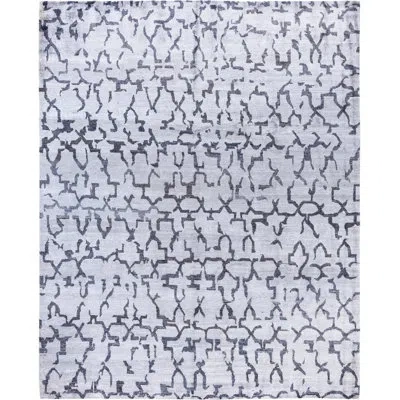 Solo Rugs Modern One-of-a-kind Hand-knotted Area Rug - Ivory, 8' 3" X 10' 1" In Ivory,gray,charcoal