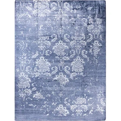 Solo Rugs Modern One-of-a-kind Hand-knotted Area Rug - Ivory, 9' 0" X 11' 10" In Ivory,navy