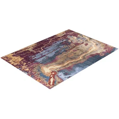 Solo Rugs Modern One-of-a-kind Hand-knotted Area Rug - Pink, 9' 3" X 12' 1"
