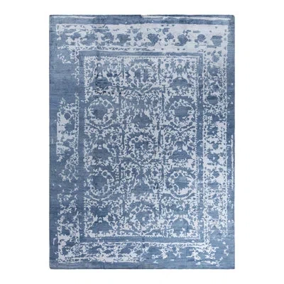 Solo Rugs Modern One-of-a-kind Hand-knotted Area Rug - White, 9' 0" X 12' 1"