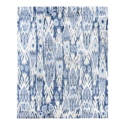 Solo Rugs Modern One-of-a-kind Handmade Area Rug - Blue, 8' 1" X 10' 1"