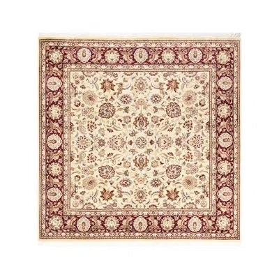 Solo Rugs Mogul One-of-a-kind 6'1" X 6'1" 2000s Square Wool Area Rug In Ivory/red/brown