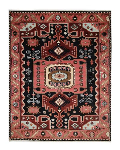 Solo Rugs Mojave Bohemian Southwestern Hand-knotted Wool-blend Area Rug In Black