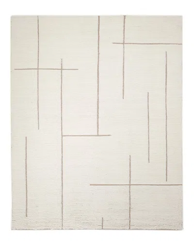 Solo Rugs Norwich Contemporary Solid Hand-knotted Wool-blend Area Rug In Ivory