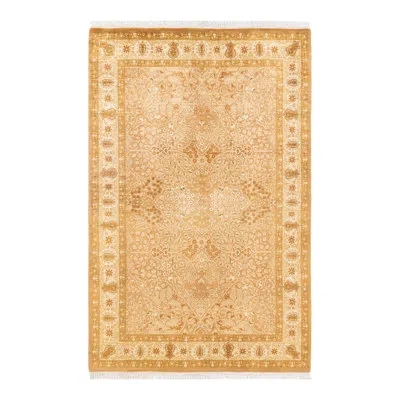 Solo Rugs One-of-a-kind Hand-knotted New Age 4'8" X 7'3" Wool Area Rug In Yellow/beige