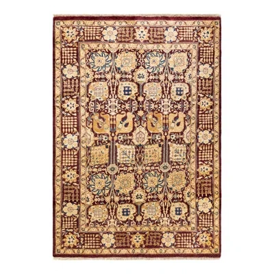 Solo Rugs One-of-a-kind Hand-knotted New Age 6'1" X 6'7" Wool Area Rug In Ivory/red/blue