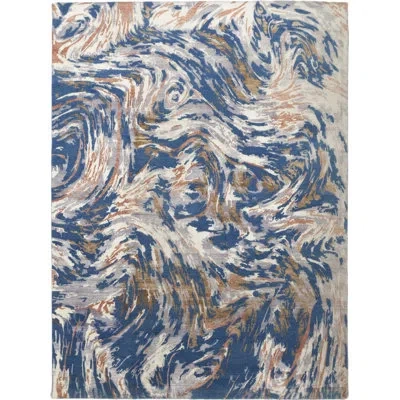 Solo Rugs One-of-a-kind Hand-knotted Wool Blue/beige Indoor Area Rug