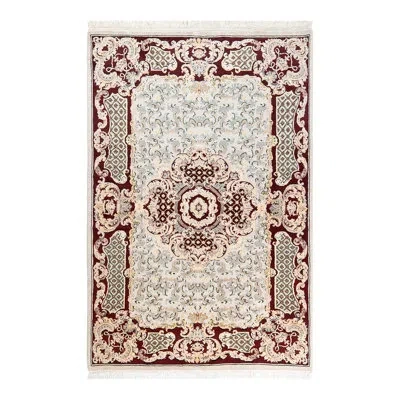 Solo Rugs One-of-a-kind Mogul 3'10" X 6'1" 1990s Wool Area Rug In Ivory/dark Red