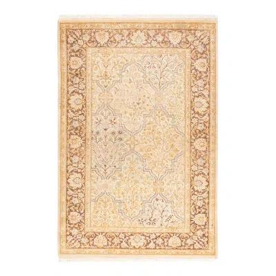 Solo Rugs One-of-a-kind Mogul Hand-knotted 1990s 3'3" X 4'9" Wool Area Rug In Ivory/brown/beige