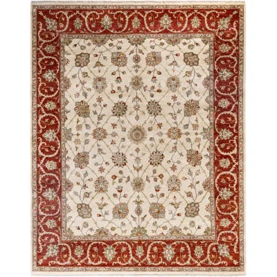 Solo Rugs Oushak One-of-a-kind Hand-knotted Area Rug - Ivory, 8' 1" X 10' 0" In Ivory,red,green,gold